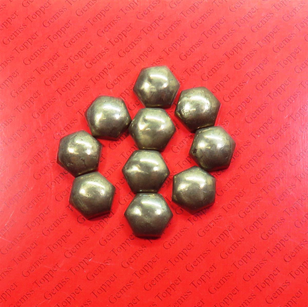 Pyrite 10x10 mm Hexagon Cabochon